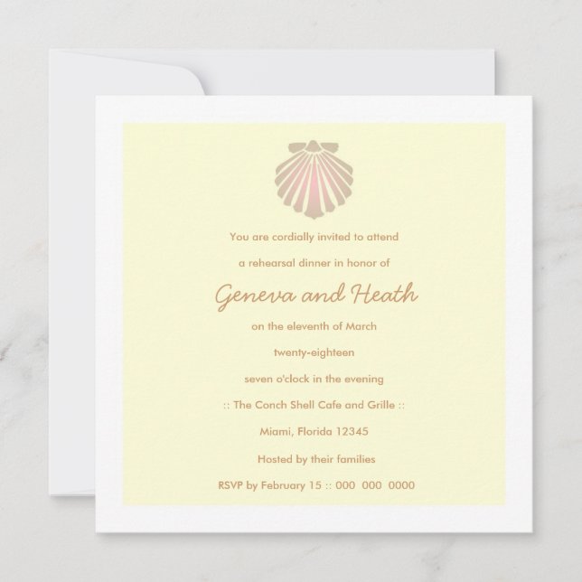 311 Sweet Shell Ecru Invitation (Front)