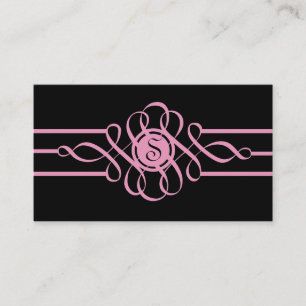311-Sweet Tooth Pink Swirl   Black Business Card