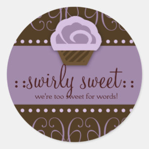 311 Swirly Sweet Purple Chocolate Classic Round Sticker