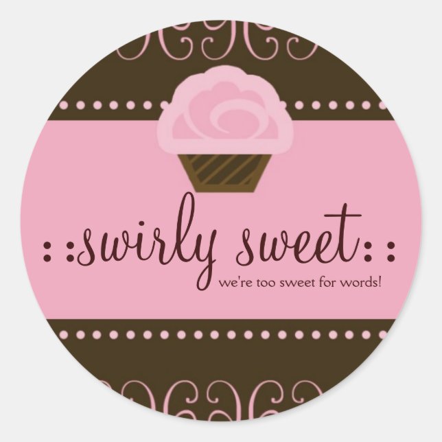 311-Swirly Sweet Too Classic Round Sticker (Front)
