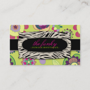 311 The Funky Jungle   Lime Flowers Business Card