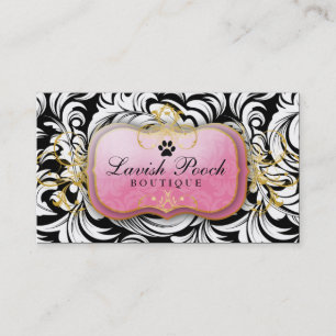 311-The Lavish Pooch White Leaves Business Card