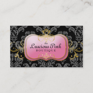 311-The Luscious Pink Plate Black Business Card