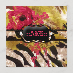 311-Tigress / Zebra Rose Bachelorette Invitation