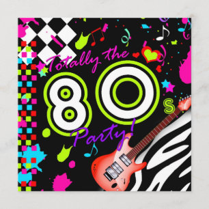 311-Totally the 80s Party - Red Guitar Invitation