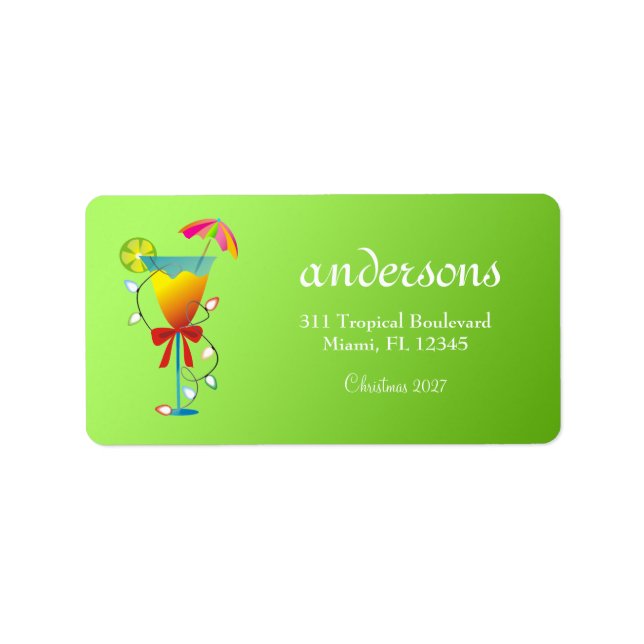 311 Tropical Paradise Christmas Lime Green Label (Front)