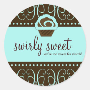 311 Turquiose Swirly Sweet Too Classic Round Sticker