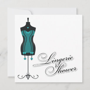 311-Turquoise Lingerie Mannequin Invitation