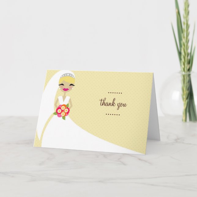 311-UPDO BRIDE THANK YOU BLONDE CARD (Front)