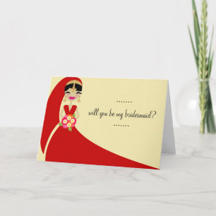 311 UPDO BRIDE Will You Be My Bridesmaid Invitation