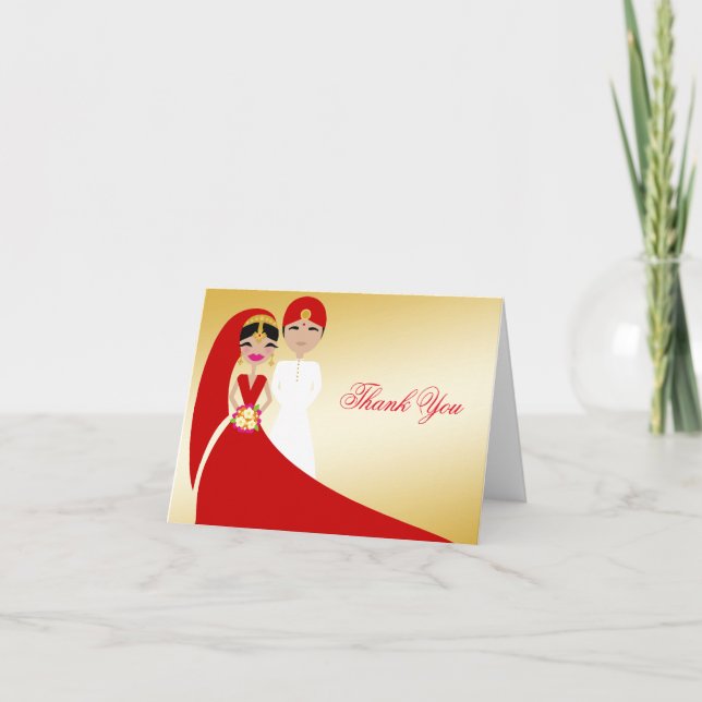 311 Updo Indian Bride & Groom Thank You (Front)