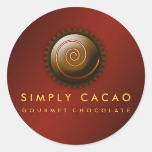 311-Upscale Gourmet Chocolate Crimson Classic Round Sticker