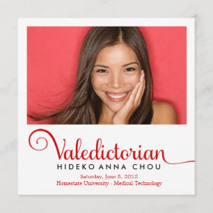 311 Valedictorian in Red Graduation Announcement