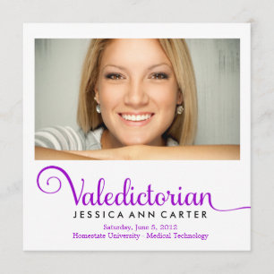 311 Valedictorian Royal Purple Graduation Announcement