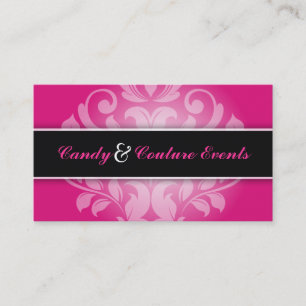 311 Vincelette Damask Hot Pink Liquorice Business Card