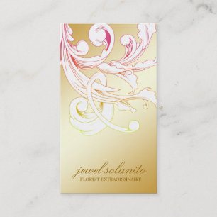 311-Vivid Foliage Flare Golden Business Card