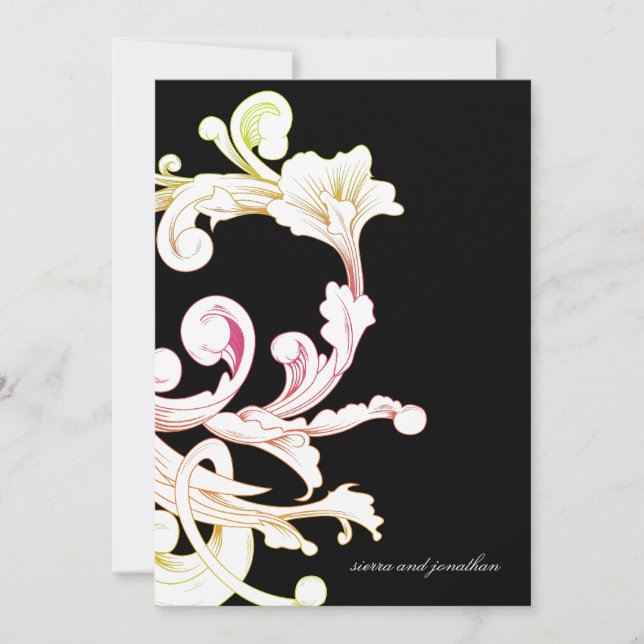 311-Vivid Foliage Flare Noir Invitation (Front)