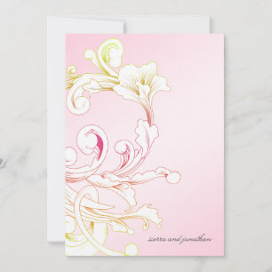 311-Vivid Foliage Pink Flare Invitation