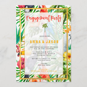 311 Watercolor Tropical Parrot Engagement Card