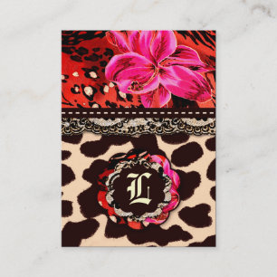 311 Wild Lily Leopard & Lace Pink Business Card