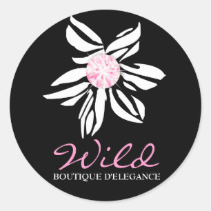 311 Wild Zebra Flower Black Sticker