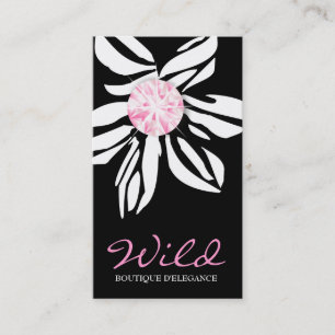 311 Wild Zebra Flower Pink Diamond B Business Card
