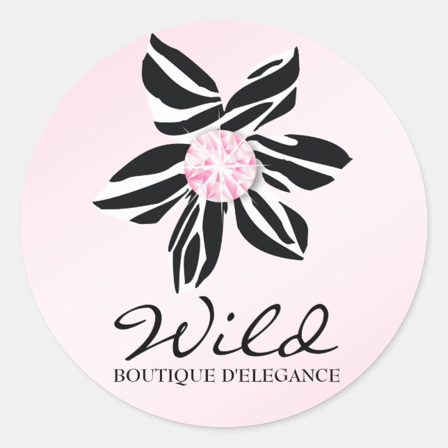 311 Wild Zebra Flower Pink Sticker (Front)
