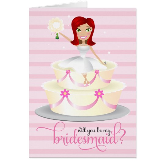 311 Will You Be My Bridesmaid Red Head Card