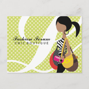 311-Zebra Fashionista with Ponytail Purses Postcard