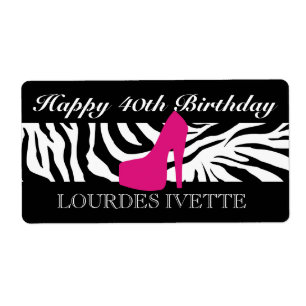 311 Zebra Heel Pink Label