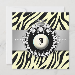 311 Zebra Tique Kiss Queen of Hearts Sweet16 Invitation