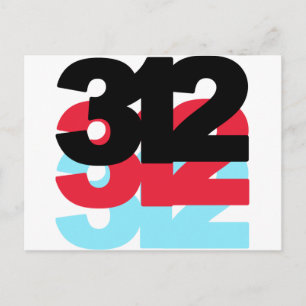 312 Area Code Postcard