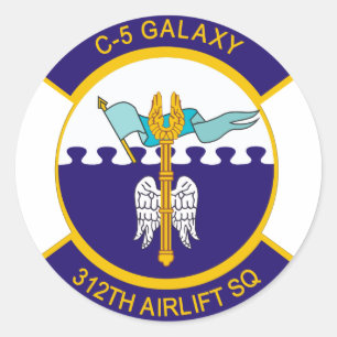 312th Airlift Squadron Classic Round Sticker