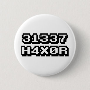 31337 H4X0R 6 CM ROUND BADGE