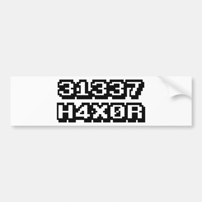 31337 H4X0R BUMPER STICKER (Front)