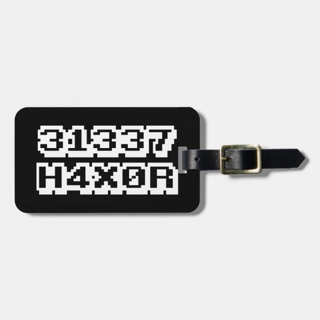 31337 H4X0R LUGGAGE TAG (Front Horizontal)