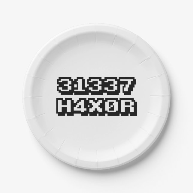 31337 H4X0R PAPER PLATE (Front)