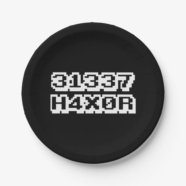 31337 H4X0R PAPER PLATE (Front)