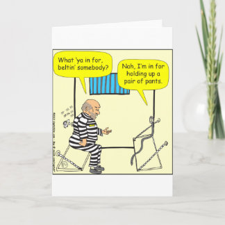 316 Belt in jail cartoon Card