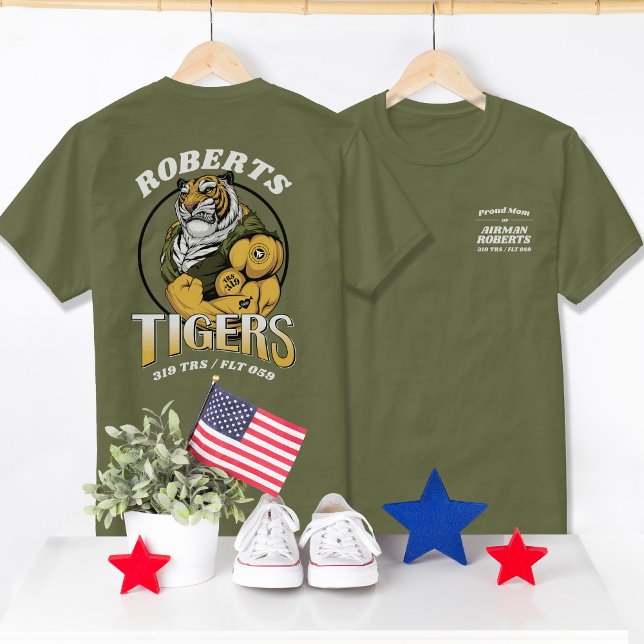 319 Tigers Air Force Basic Training Graduation T-Shirt (Custom Air Force Basic Military Training BMT Graduation T-shirt, 319 Tigers Family Shirt, Proud Mom)