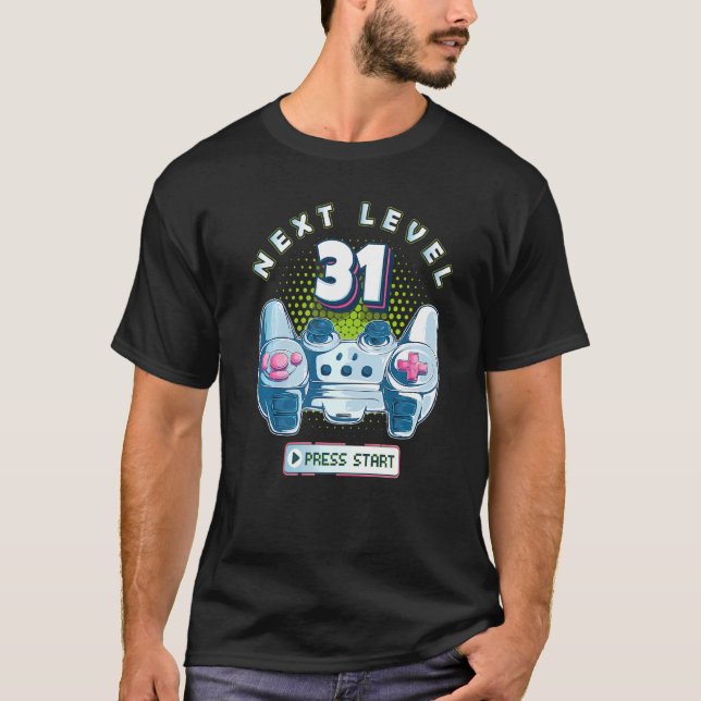 31 Birthday Gamer Next Level 31 Gaming Controller  T-Shirt (Front)