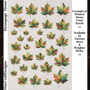 31 Colourful Autumn Maple Leaves FK8 Decoupage Tissue Paper