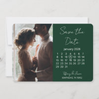 31 Days Calendar Save the Date Forest Green