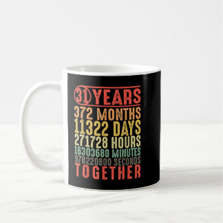 31 Year 31st Wedding Anniversary Gifts for Her Him Coffee Mug