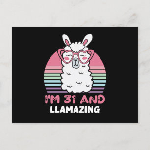31 Year Old Bday Llamazing 31st Birthday Llama Postcard