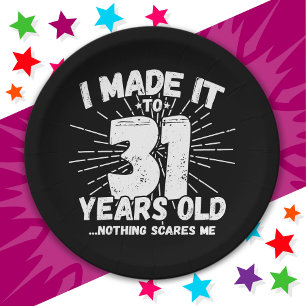 31 Year Old Sarcastic Meme Funny 31st Birthday Paper Plate