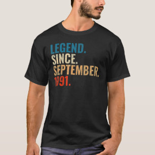 31 Years Old  Legend Since September 1991 31th Bir T-Shirt