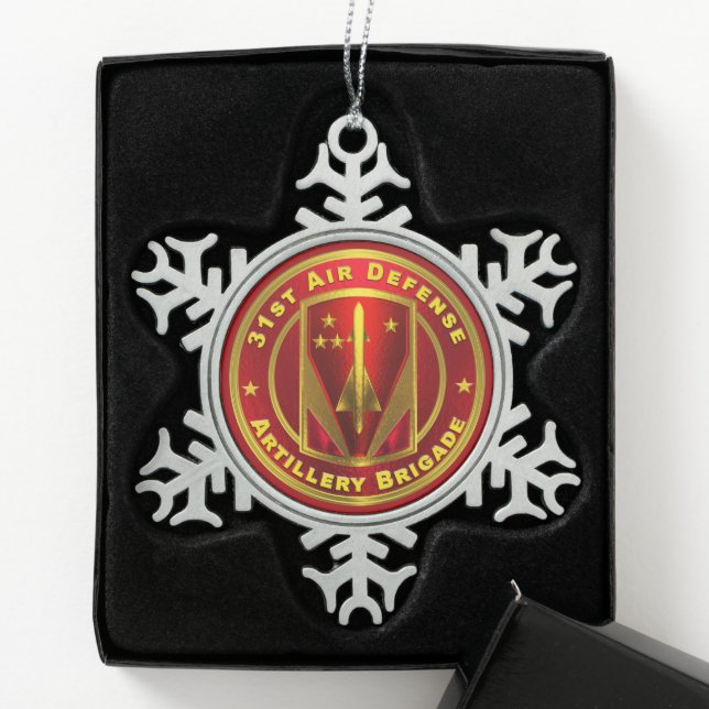31st Air Defence Artillery Brigade   Snowflake Pewter Christmas Ornament (Box)