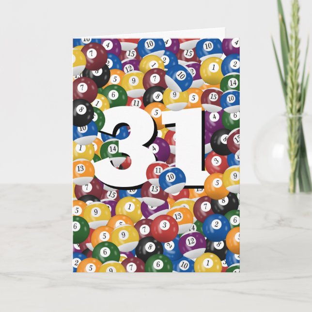 31st Birthday Billiard Balls  Card (Front)
