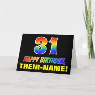 31st Birthday: Bold, Fun, Simple, Rainbow 31 Card